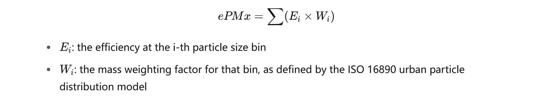 Método de cálculo de EPMX