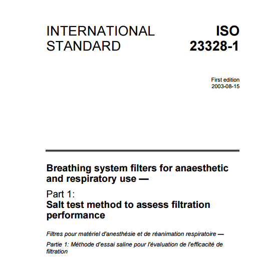 Estándar-ISO 23328 El sistema de respiración se filtra para uso anestésico y respiratorio